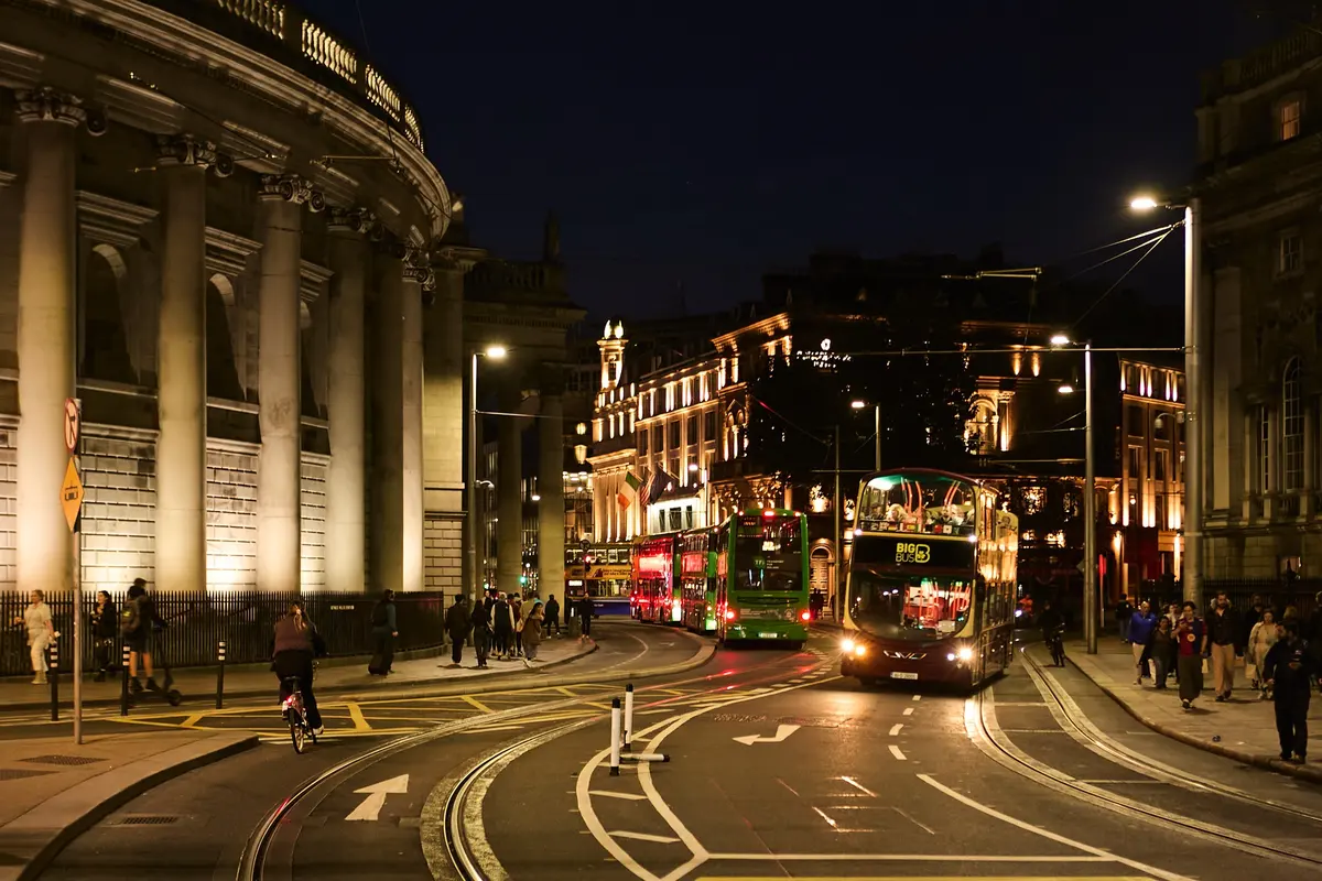 The colonnade of the Bank of Ireland at College Green in Dublin