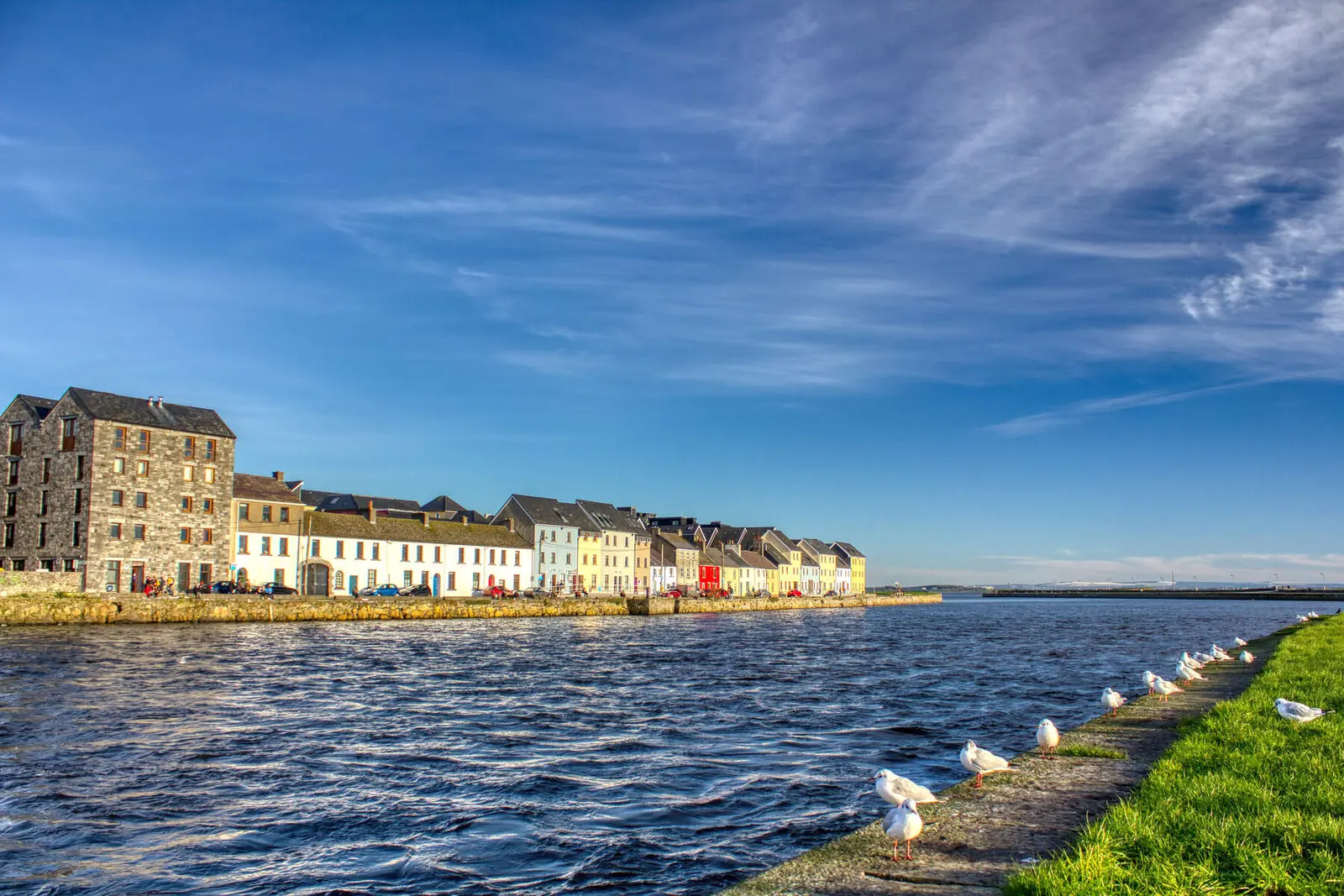 The painted houses of the Long Walk along Galway's waterfront